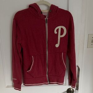 Philadelphia Phillies Mitchell & Ness Red Zip-Up Hoodie